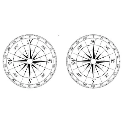 Image of 1st Class Designs Compass x 2 4 Inch Diameter Funny Bumper Sticker Caravan Campervan Motorhome Car Van Decal Free P&amp;P Made In Yorkshire Just Peel And Stick