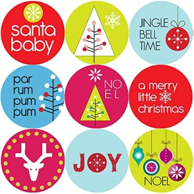 Image of 144 Bright Christmas 30mm School Reward Stickers for Teachers or Parents