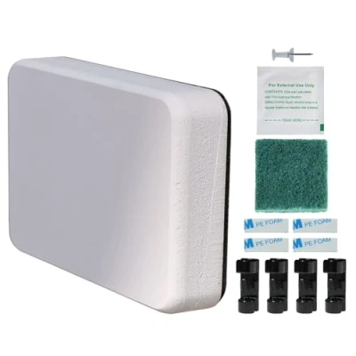Image of White Jumbo Size 6.5&quot; x 4.75&quot; 0.87&quot; Stern Pad, Screwless Transducer Mounting Plate kit, Marine Grade Board Hardware Kit (for Large 3D Scan Transducers)