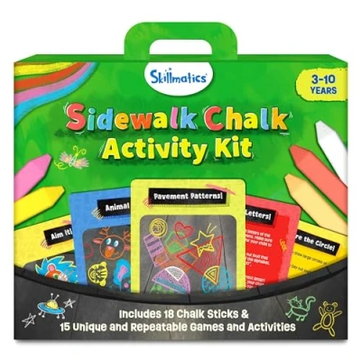 Image of Skillmatics Sidewalk Chalk Activity Kit Creative Outdoor Fun with 18 Washable Sticks, 15 Activities &amp; Games for Kids, Gifts Boys Girls Ages 3, 4, 5, 6, 7, 8, 9, 10