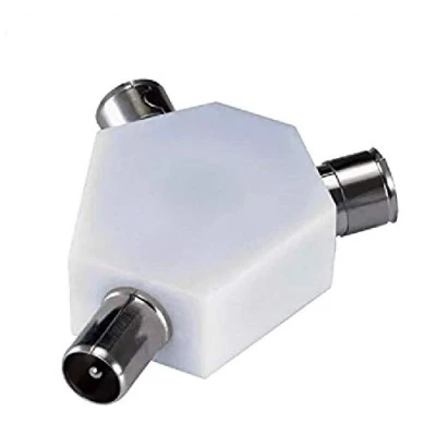 Image of K M Electronics® 2 Way Digital TV FM Radio COAXIAL Coax Aerial Y Splitter Adaptor
