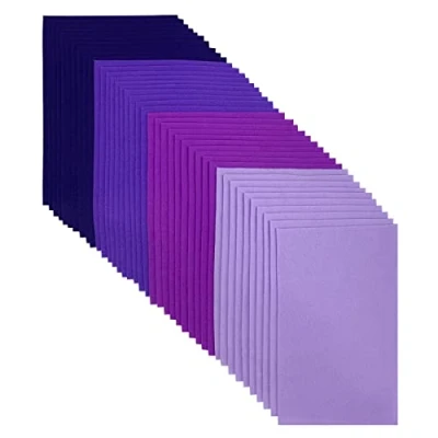 Image of Jtnohx Craft Felt Fabric, 20x30cm Felted Sheets for Crafts, 4 Colours 40 Pieces Colour DIY Decorations and Party Projects(Purple Series)
