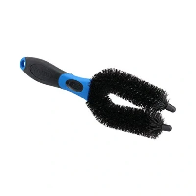 Image of Motorcycle Motorbike U Prong Nylon Bristles Brush Twin Fork Wheel Cleaning
