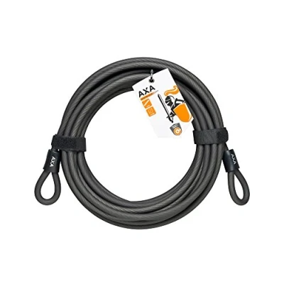 Image of AXA Unisex Adult Double Loop 1000 Extension Cable Lock Black, 10000 x 10 mm
