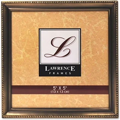 Image of Lawrence Frames Bead Border Design, 5x5, Satin Gold