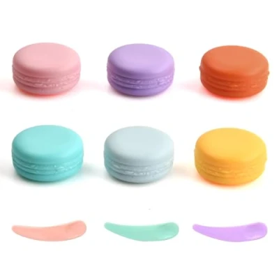 Image of 6 Pcs Travel Bottles Pots Cosmetic Container Jars with Lids 10ml Makeup Sample Containers Empty Plastic 3 Mini Spatulas for Face Cream, Lotions (6 Colors)
