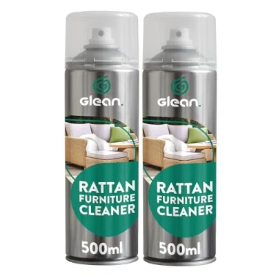 Image of GLEAN Rattan Furniture FOAMING Cleaner POWERFUL ACTION Removes Stubborn Dirt &amp; Grime From Aerosol Spray 2 x 500ml