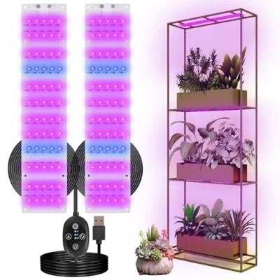 Image of Grow Light for Indoor Plants, USB LED Lamp, Waterproof with 3/6/12H Timer Switch Plants Seeding Veg Flower Growing Lamp