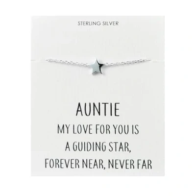 Image of Philip Jones Sterling Silver Auntie Quote Star Bracelet
