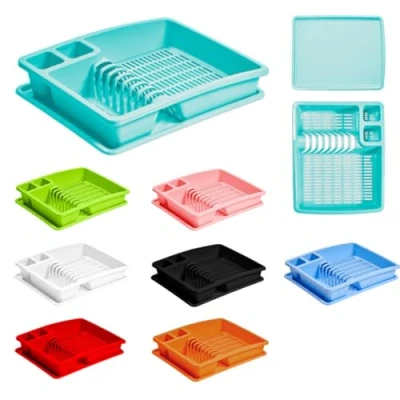 Image of ECO Plastic Dish Drainer Utensil Holder, Rack Drainers (Turquoise)