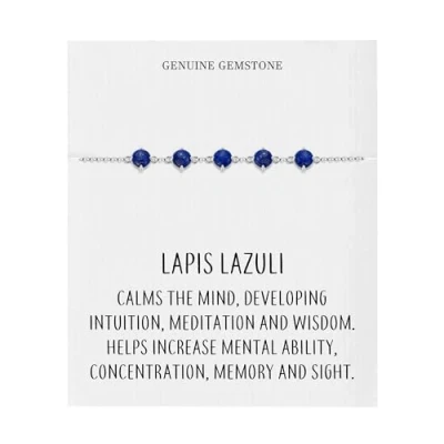 Image of Philip Jones Lapis Lazuli Gemstone Bracelet with Quote Card