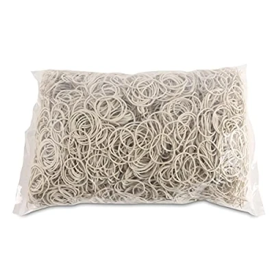 Image of OFFICE PRODUCTS Rubber Bands, 30mm Diameter, 1.5x1.5mm Thickness, White, 1000g, 1 Count