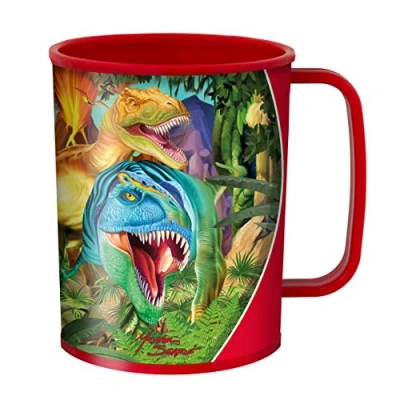 Image of 3D LiveLife Drinking Cup Dino Smiles from Deluxebase. Lenticular Dinosaur Plastic Cup. 300ml Cups for Kids with Original Artwork Licensed Renowned Artist, Michael Searle