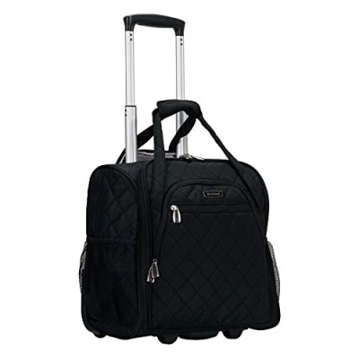 Image of Rockland Black, 16 Inch, Melrose Upright Wheeled Underseater Carry on Luggage