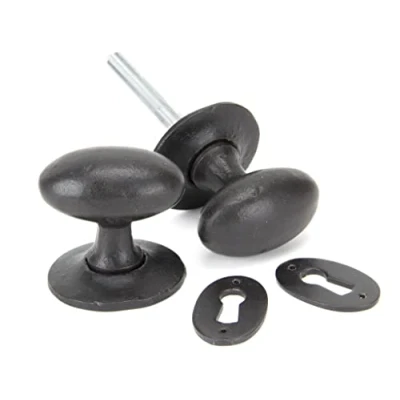 Image of From The Anvil External Beeswax Oval Mortice/Rim Knob Set
