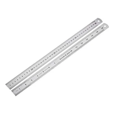 Image of 40cm 16 Inch Stainless Steel Straight Ruler Measuring Tool with Hanging Hole