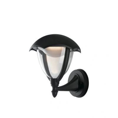 Image of MEGAN Outdoor LED Wall Lanterns with Sensor Black, IP44 800lm 4000K 21x29x18.8cm
