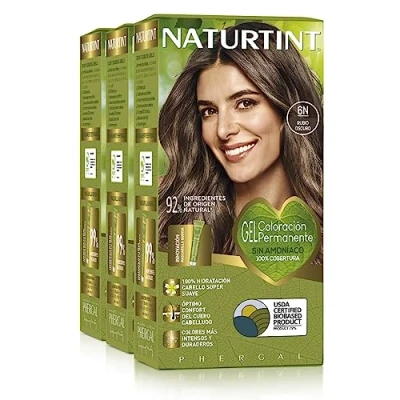 Image of Naturtint 100% gray coverage and hydration, plants oils Ingredients Biobotanicals, Natural Color durable {6N. Dark blonde }