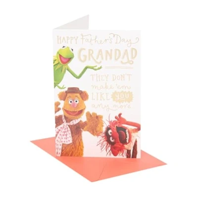 Image of UK Greetings Disney The Muppets Father&#039;s Day Card for Grandad Gold Foil Design