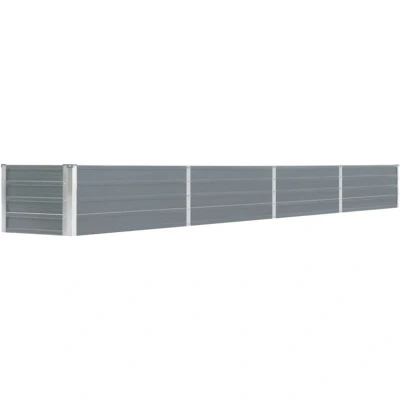 Image of vidaXL Garden Raised Bed Galvanised Steel 320x40x45 cm Grey