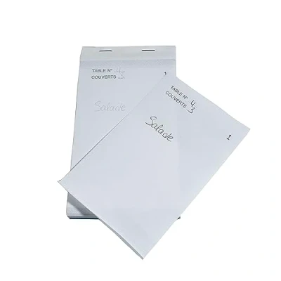 Image of Exacompta Ref. 96203E 1 Block Maitre d&#039;hôtel 50 carbonless sheets numbered in duplicate Size 9.6x17 cm