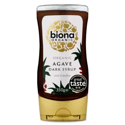 Image of Biona Organic Dark Agave Syrup 350g, Pack of 3 Great Taste Award 2024 Winner Rick &amp; Mellow Flavour Vegan