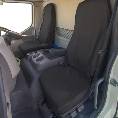 Image of Town &amp; Country Waterproof Heavy Duty Passenger Seat Cover Tailored To DAF LF (2013 onwards) without integrated seatbelt Black (Single Passenger)