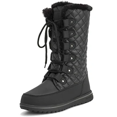Image of Polar Boot Womens Tall Durable Faux Fur Winter Rain Snow Waterproof Outdoor Calf Boots 7 BLK40 AYC0533