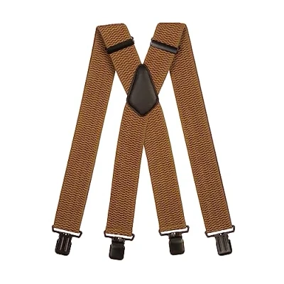 Image of Olata Men&#039;s Extra Wide X Shape Braces/Suspenders and Black Clips 5cm. Cream