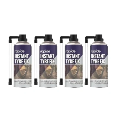 Image of PEBBLE HUG 200 ml Instant Tyre Repair Spray Paint, Bicycle Puncture Sealant Fix Sealing Inflates in Cycle Tyres, Car Accessories Essential (Pack of 4)