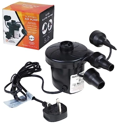 Image of CROSS COUNTRY Electric Air Pump for Inflatables 150W 3 Nozzles Inflating &amp; Deflating Paddling Pool Mattress Airbed Beach Toys