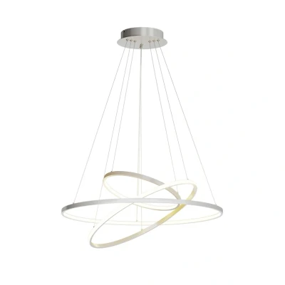 Image of Lucande LED pendant light Ezan, nickel, metal, Ø 80cm