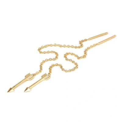 Image of Gold Dipped Sterling Silver Arrow Pull Through Earrings