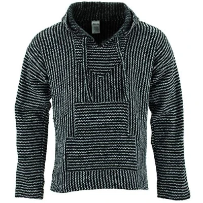 Image of Siesta Mexican Baja Jerga Hoody Thin Black White (XX Large)