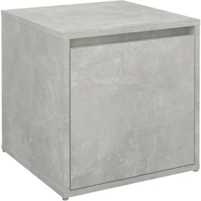Image of vidaXL Trendy Box Drawer and Seating Stool Combination, Engineered Wood, Concrete Grey with Ample Storage 40.5x40x40 cm