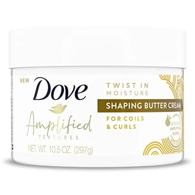 Image of Dove Amplified Textures Twist in Moisture with Amplifying blend Shaping Butter hair Cream for curly 297 g