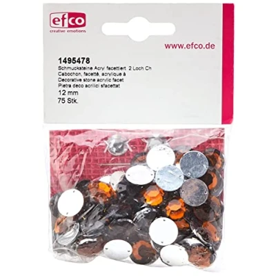 Image of EFCO Decorative Stone Acrylic Facet 2 Hole gemrose 12 mm 75 pcs. Brown, 20x10x2 cm