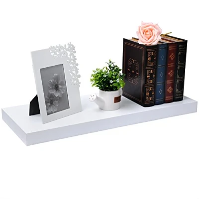 Image of EUGAD Floating Shelves Wall Corner Storage Invisible Mounting Bookshelves, 40x23x3.8cm, White Shelf