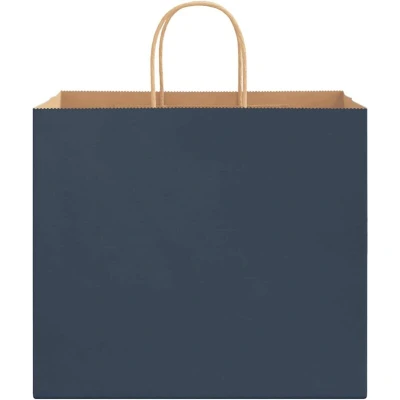 Image of Paper Bags 250 pcs with Handles Blue 32x22x28 cm Vidaxl