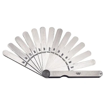 Image of Starrett 467 Thickness Gage Set, 0.0015 0.2&quot; Thickness, 4 1/2&quot; Length, 13 Leaves, Alloy Steel