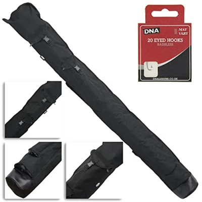 Image of NGT Match Coarse Fishing Black Rod Holdall Accessory Carryall 187cm + 20 eyed DNA Hooks