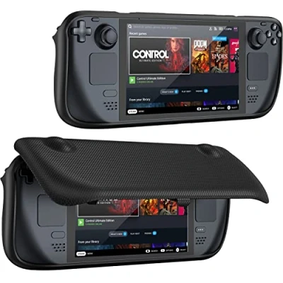 Image of ProCase Upgraded Flip Case for Steam Deck/Steam Deck OLED with Front Cover 2023, Protective Magnetically Detachable Shell Accessories Black