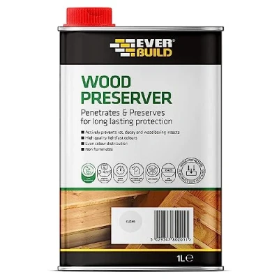 Image of Everbuild Wood Preserver Interior And Exterior Use Low Odour Quick Drying Long Lasting Protection Clear 1 Litre