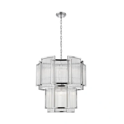 Image of Sergio Pendant Ceiling Light, Chrome, 8x E14