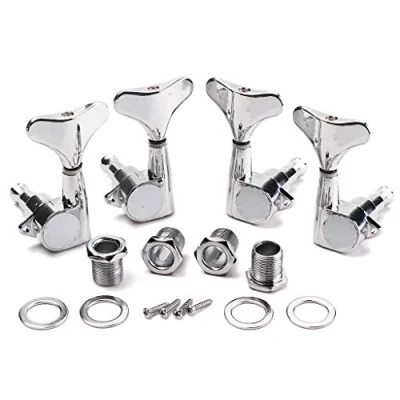 Image of Alnicov Set Of 4 Quality Chrome Sealed Tuning Pegs Tuners Machine Heads For Strings Bass Guitar 2L 2R