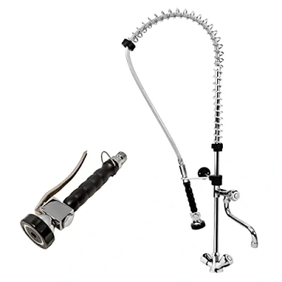 Image of GOLDMAN SERVICE Industrial Faucet Extendable Knob Sprayer Shower for Sink Kitchen Hospitality with Spray Flexo Mixer + High Spout