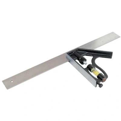 Image of STANLEY 2 46 222 Metal Combination Square, 300mm/ 12&#039;&#039;, Silver/Black