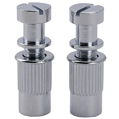 Image of Musiclily Pro M8 Metric Stop Tailpiece Mounting Studs and Inserts Bushings Set for Epiphone Les Paul Style Electric Guitar, Chrome (Set of 2)