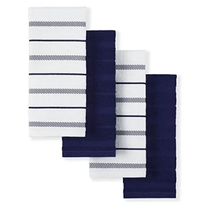 Image of KitchenAid Albany Kitchen Towel Set, 16&quot;x26&quot;, Cobalt Blue/White, 4 Piece