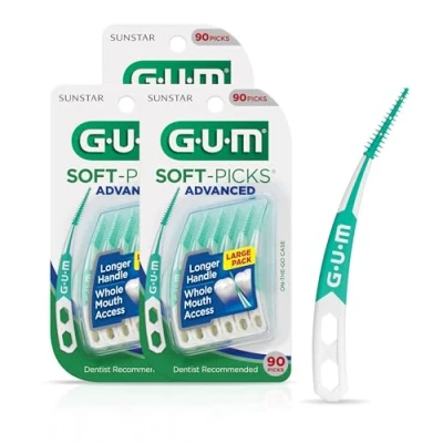 Image of GUM 6505A Soft Picks Advanced Dental Picks, 90 Count (Pack of 3)